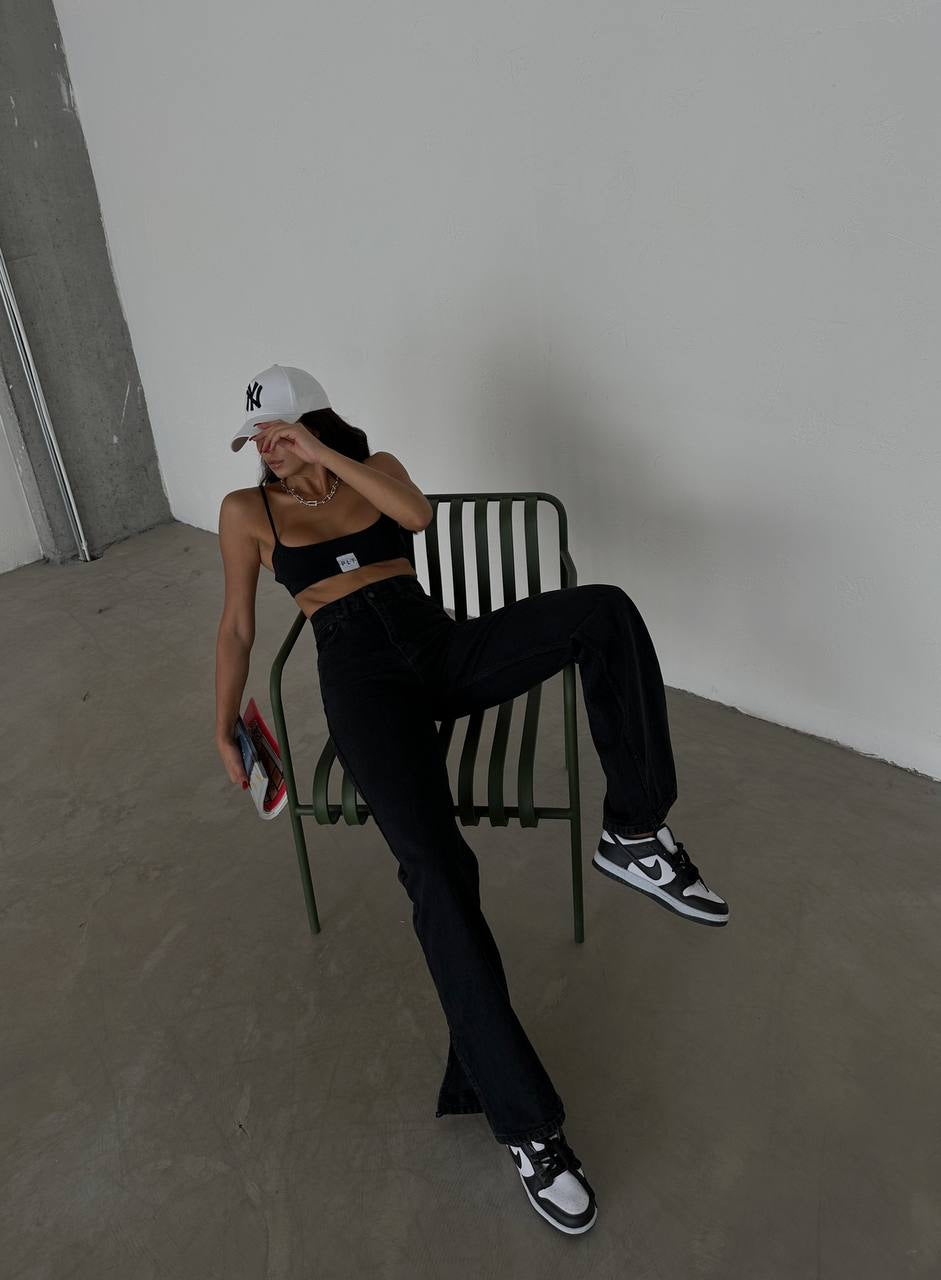 Wide Leg Jeans black