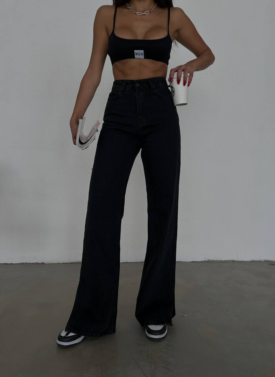 Wide Leg Jeans black