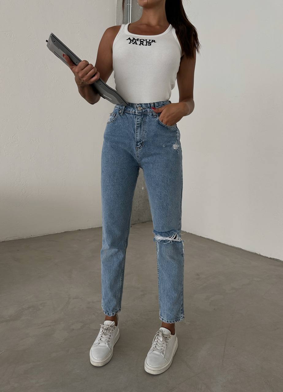 Boyfriend Jeans-destroyed jeans -lässig geschnitten